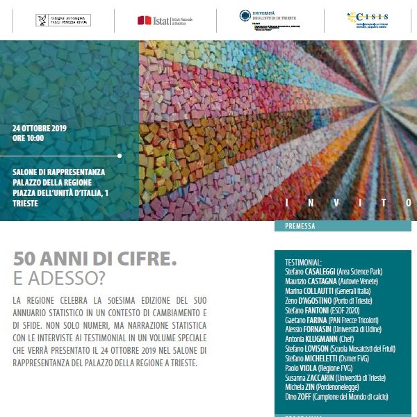 invito presentazione Annuario di statistica FVG