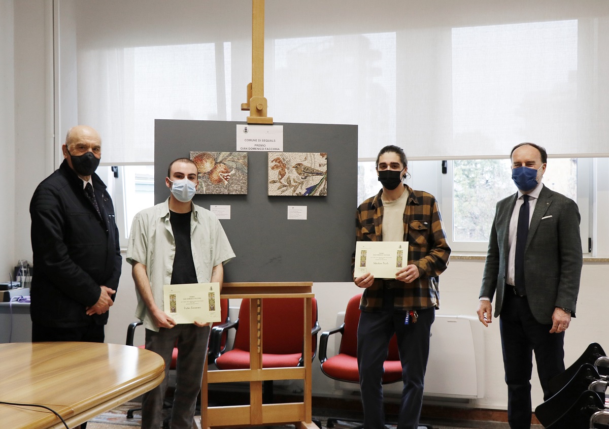 Premio Facchina 2021_sindaco Odorico_Victor Simoneau_Sebastian Pecile_presidente Lovison
