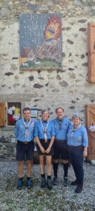 il Presidente Lovison con i rappresentanti Scout all'inaugurazione