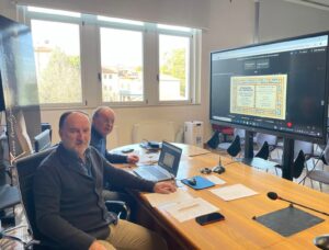 Il direttore Brovedani e il presidente Lovison in collegamento con l'Università Libanese