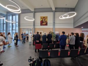 Mosaic of the Virgin Mary at Pordenone Hospital